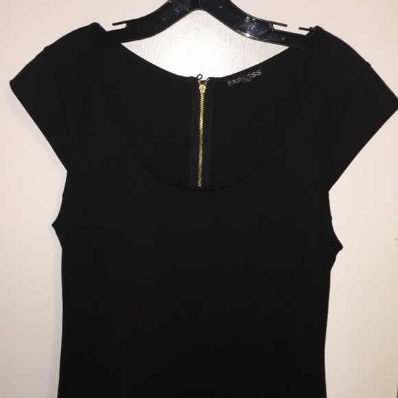 Black Express dress. Cap sleeves. Zipper back. 12 - Picture 2 of 4
